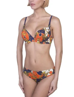 Anabel Arto - Push-Up Bikini mit Bügel-Cups und Neckholder-Träger blau