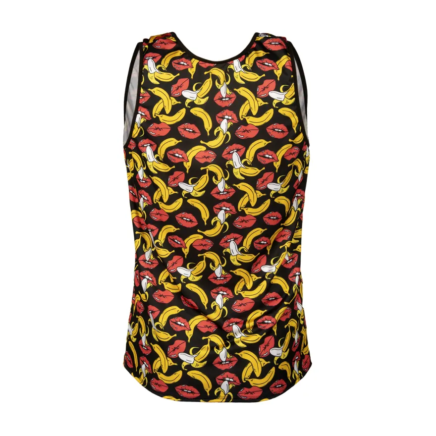 Anais - Herren Tank-Top mit Bannen-Kussmund Muster