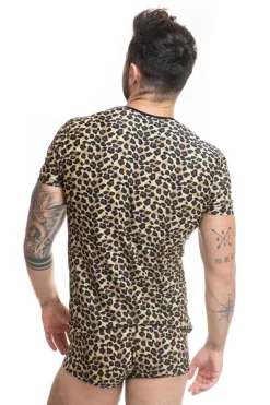 Anais - Herren T-Shirt im Leoparden-Look aus weichem Material