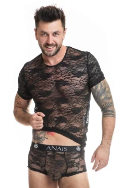 Anais - Romance T-Shirt aus Spitze in Schwarz