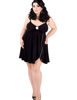 Andalea - Babydoll Margeritta schwarz/ weiß ADE2008