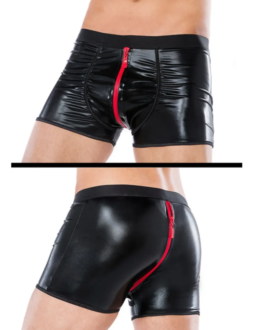 Andalea - Boxershort MC/9051 AMC538874M schwarz mit rotem Zipper