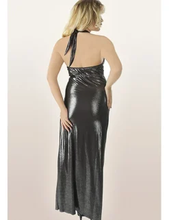 Andalea - langes Wetlook-Kleid M/1070 AN530507M silber