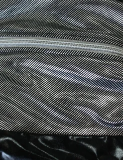 Andalea - Wetlook Beinstulpen S/3046 mit silbernen Kragen BT-D-001M schwarz/silber