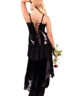 Andalea - Wetlook Kleid mit Spitze ADM1023