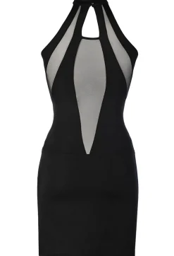 Axami - Neckholder Kleid mit Tüll Schwarz
