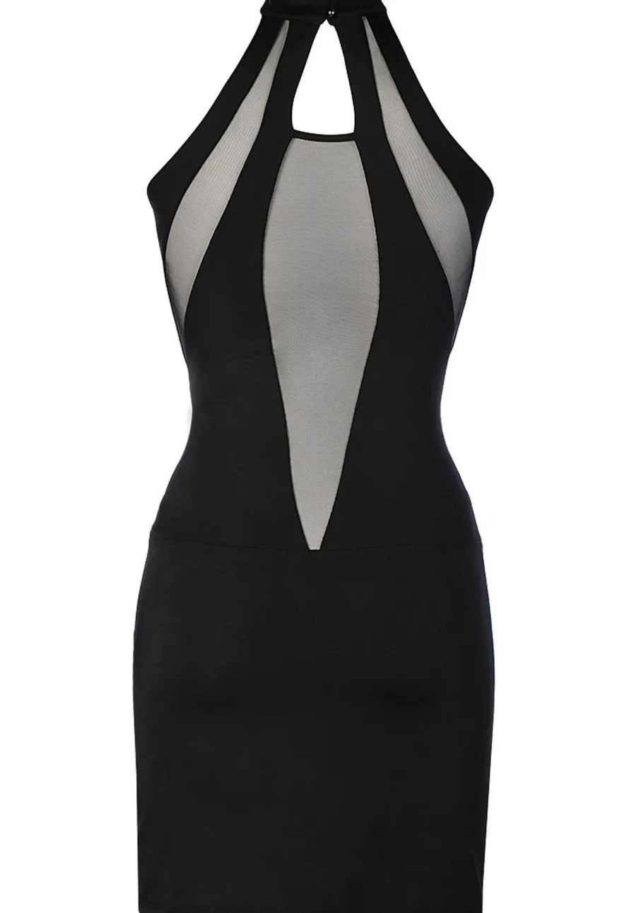 Axami - Neckholder Kleid mit Tüll Schwarz