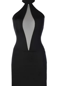 Axami - Neckholder Kleid mit Tüll Schwarz