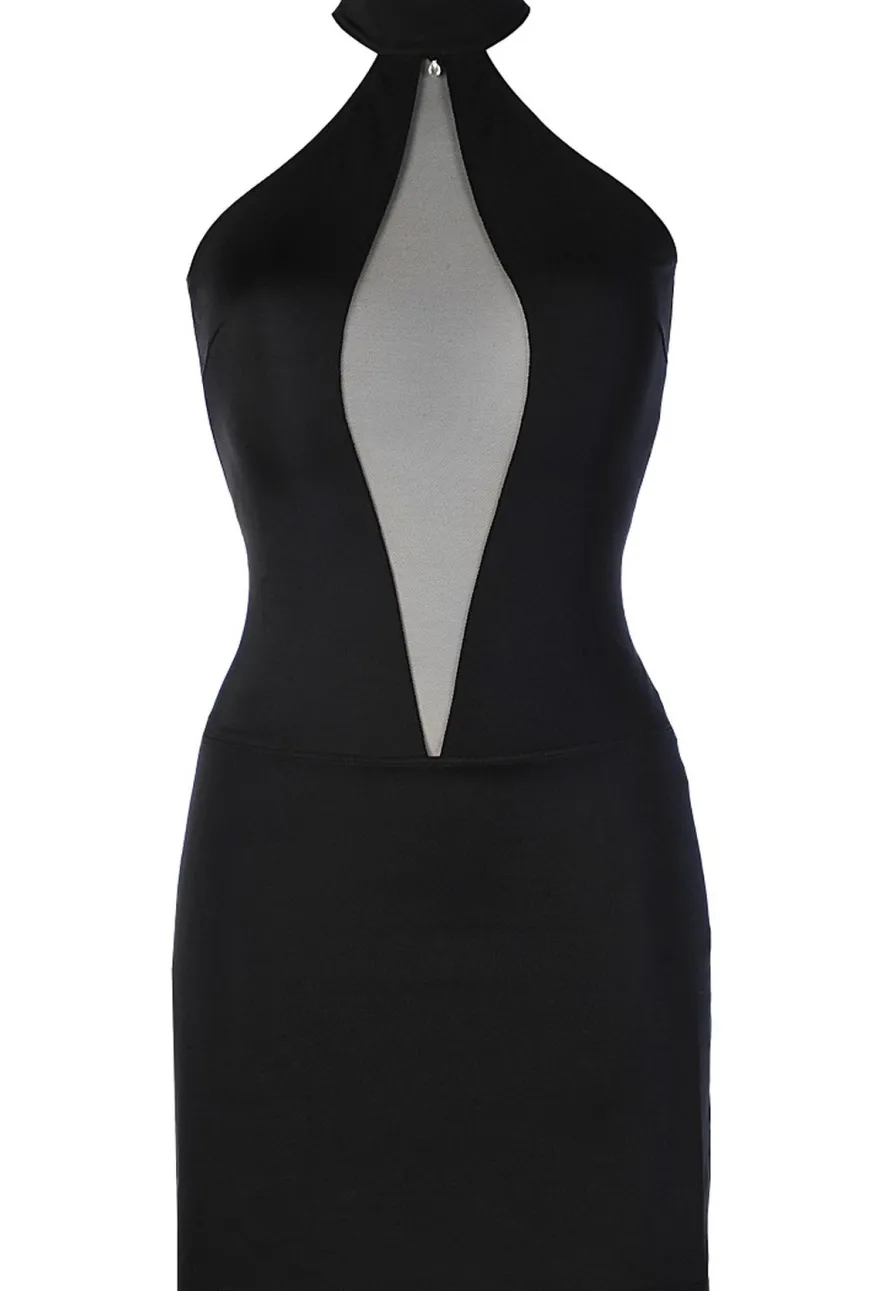 Axami - Neckholder Kleid mit Tüll Schwarz
