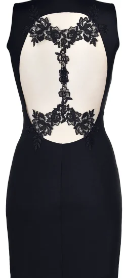 axami - ärmelloses Minikleid mit transparentem Ausschnitt - Club-dress V-9209 black