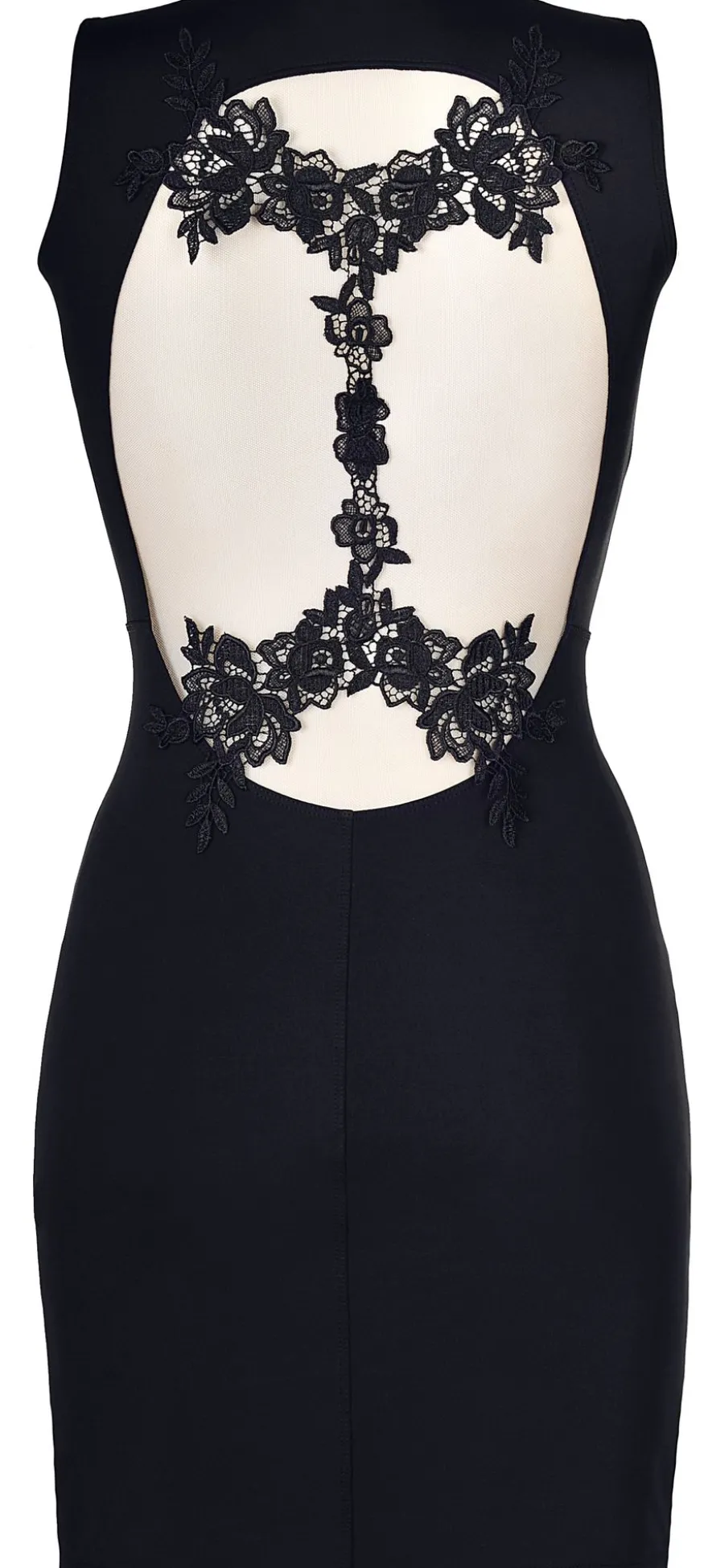 axami - ärmelloses Minikleid mit transparentem Ausschnitt - Club-dress V-9209 black