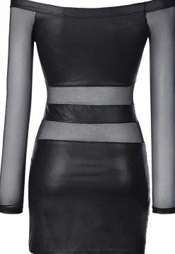 Axami - Wetlook-Club langärmliges Minikleid schwarz