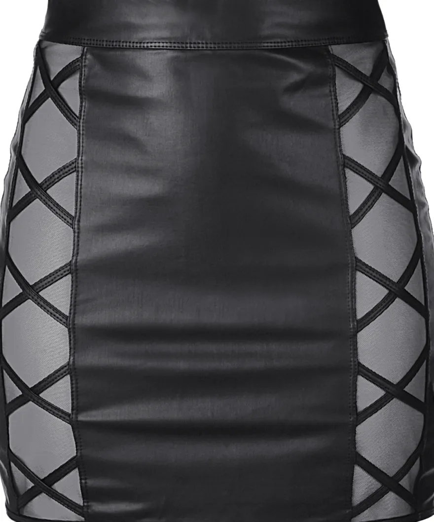 Axami - Wetlook Skirt Rock in schwarz