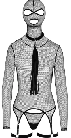 Bad Kitty - Netzhemd mit Halsband und Flogger