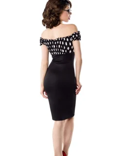 Belsira - Vintage Kleid in schwarz mit Polka Dots