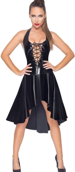 Black Level - Lack-Kleid mit Schnürung