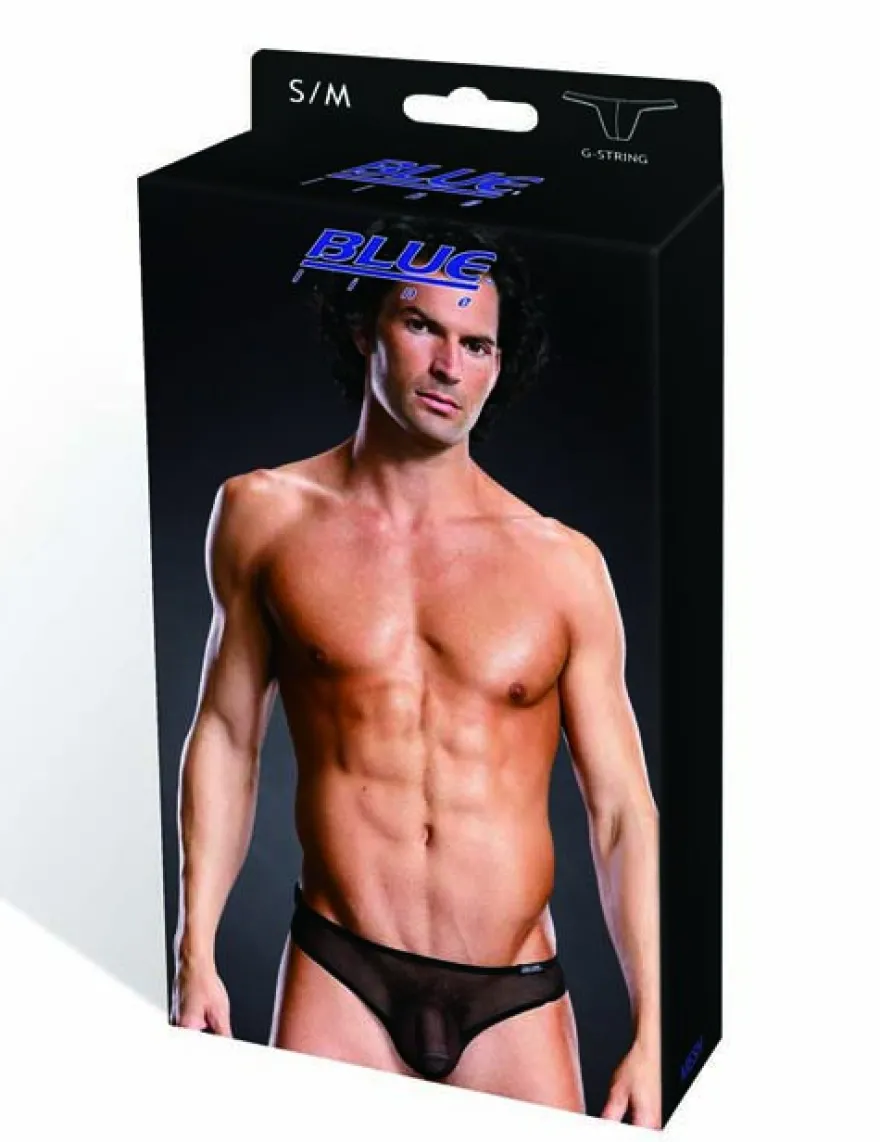 BLUE LINE - Durchsichtiger G-String in schwarz
