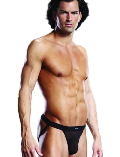 BLUE LINE - Transparenter Jock Strap Slip in schwarz