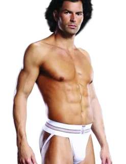 BLUE LINE - Weißer Jock Strap String
