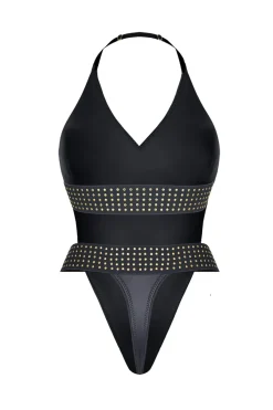 Cash Baby Collection - Body mit offenem Rücken und Goldapplikationen