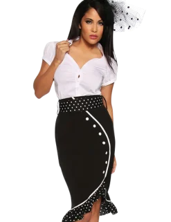 CHICSTAR Rachel Young - Eleganter Pencil-Rock mit Gürtel in schwarz