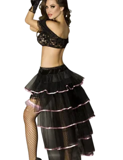 Chilirose - Vintage Burlesque Rock in schwarz mit rosa Satin