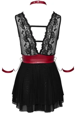 Cottelli Bondage - Babydoll aus zarter Spitze im edlen Mattlook