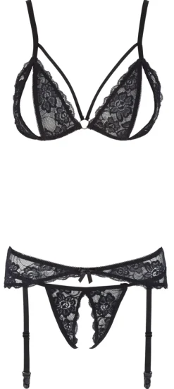 Cottelli Collection - BH Spitzenstrapsset schwarz