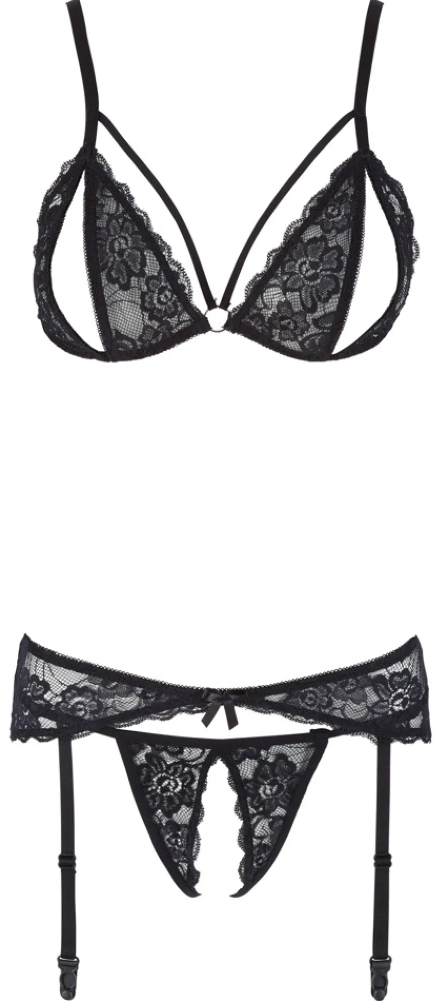 Cottelli Collection - BH Spitzenstrapsset schwarz