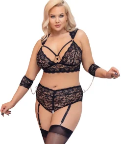 Cottelli Collection - Bondage Dessous-Set mit Armfesseln