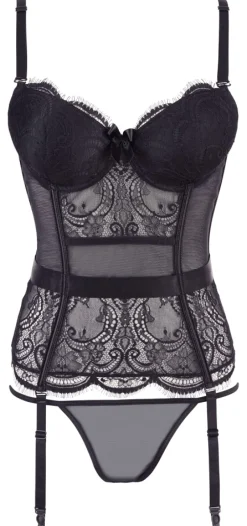 Cottelli Collection - Corsage und String schwarz