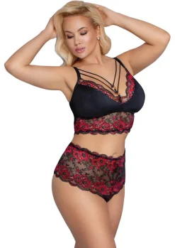 Cottelli Collection - Dessous Set schwarz-rot