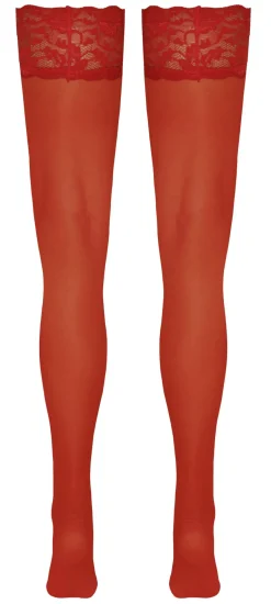 Cottelli Collection - Halterlose Strümpfe in Rot