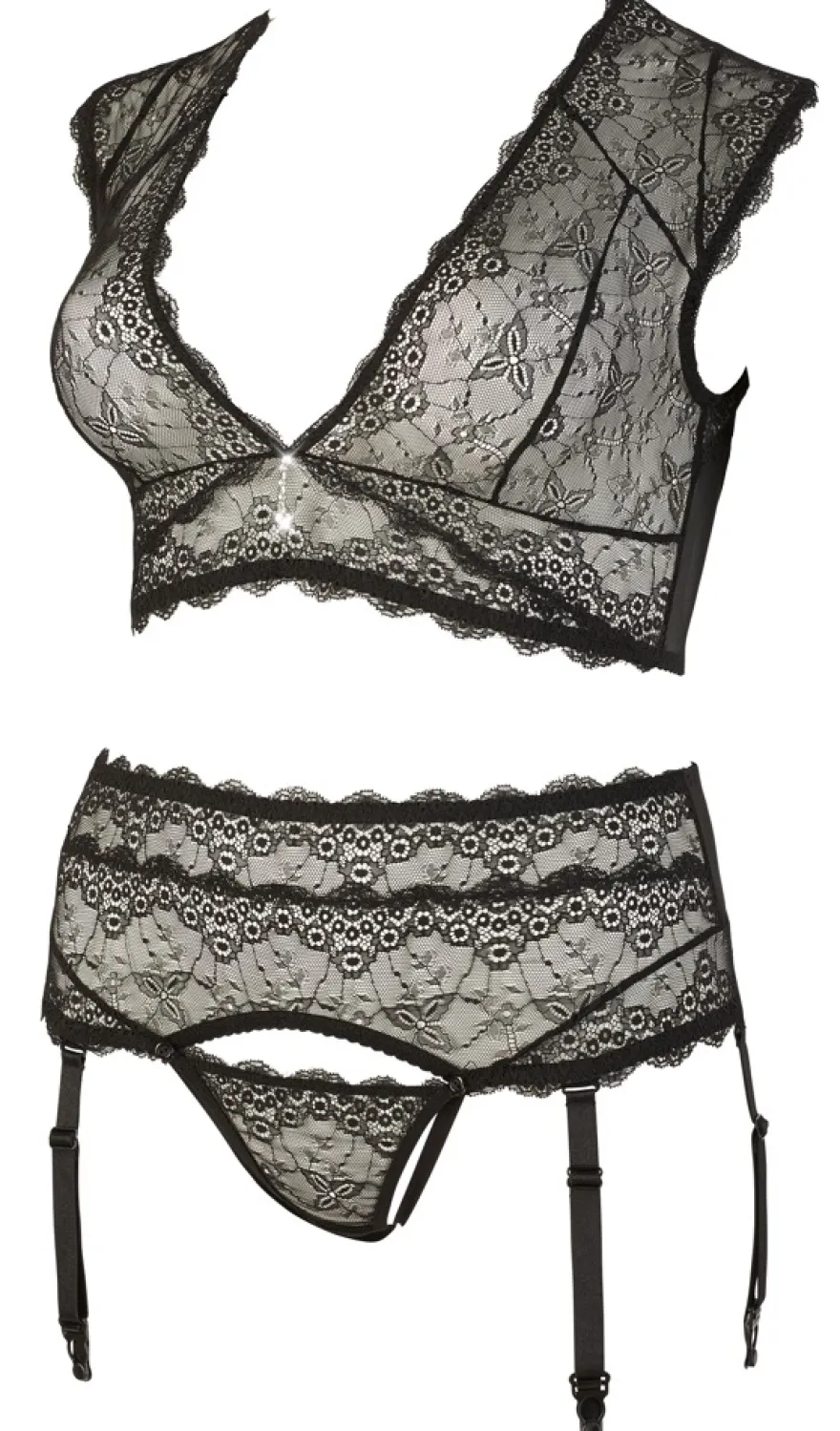 Cottelli Collection - Spitzenset schwarz