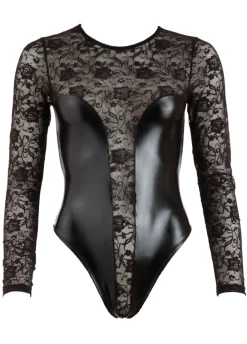 Cottelli Collection - Spitzen-Body mit Wetlook-Details