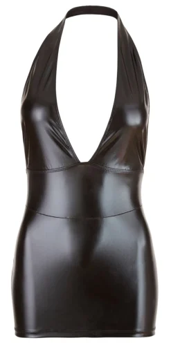 Cottelli Collection - Wetlookminikleid schwarz