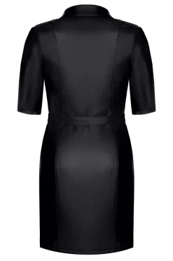 Demoniq - Kleid im Wetlook mit Gürtel