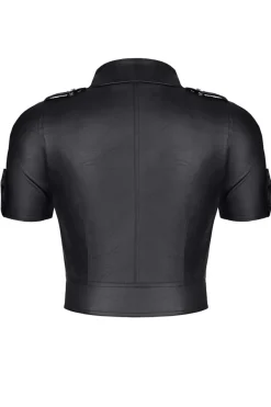 Demoniq - Mattlook Top mit Reißverschluss und Druckknöpfen