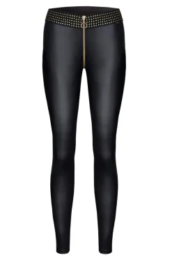Demoniq - Wetlook Leggings mit goldenen Details