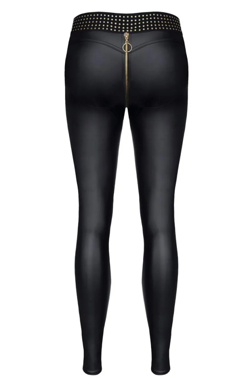 Demoniq - Wetlook Leggings mit goldenen Details