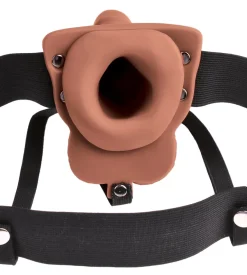 Fetish Fantasy Series - 6" Hollow Rechargeable Strap-on with Balls natural