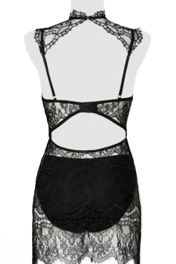 Grey Velvet - Spitzen Negligé schwarz 15310
