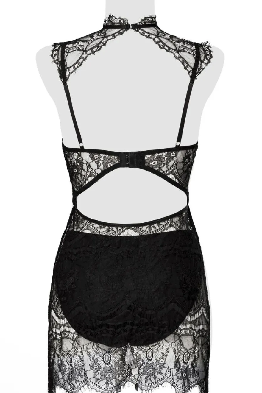 Grey Velvet - Spitzen Negligé schwarz 15310
