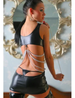 Lolitta Dessous - Wetlook-Kleid Escape mit String Dessous LO101010M schwarz