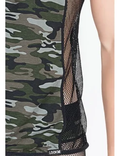 LOOK ME - V-Shirt Military in camouflage