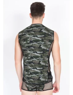 LOOK ME - V-Shirt Military in camouflage