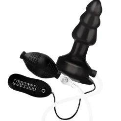 LUX FETISH-4” Inflatable Vibrating Butt Plug with Suction Base
