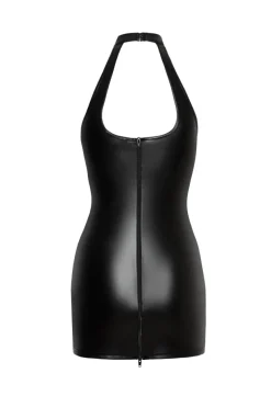 Noir Handmade - Minikleid im Wetlook mit Schnürung