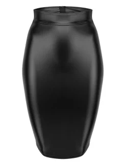 Noir Handmade - Rock aus Powerwetlook schwarz