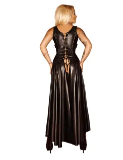 Noir Handmade - 7Sins - Wetlook-Kleid Gula in schwarz